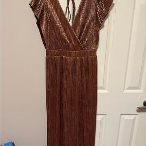 Nordstrom Shimmering Brown Backless Dress